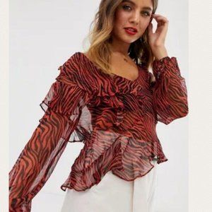 CLOSING SALE Stevie May Walk On By Top Tiger Print